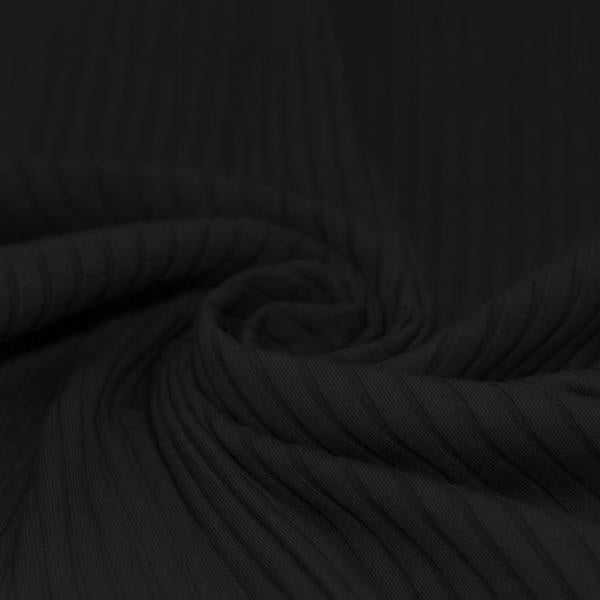 Breitcord Rippjersey Baumwolle Schwarz | Meterware