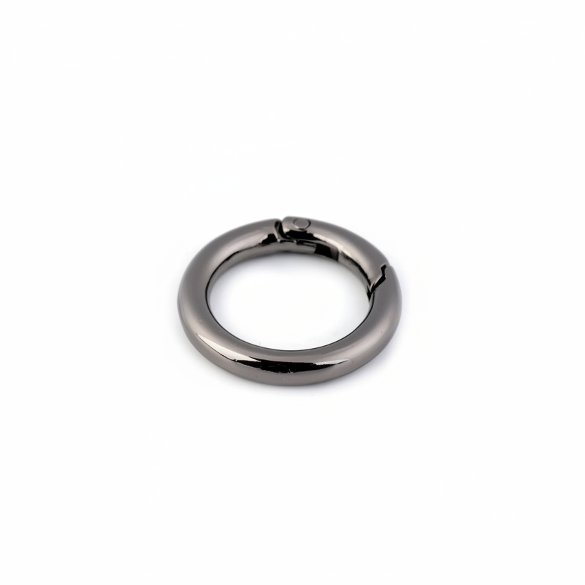 Runder Karabiner Nickel Schwarz - 25 mm