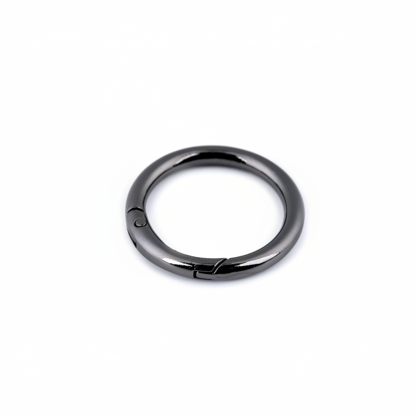 Runder Karabiner Nickel Schwarz - Ø 32 mm