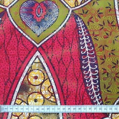 SUMMER-RED-GOLD Osikani Stoff