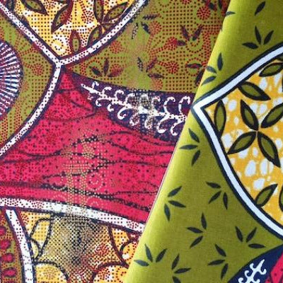 SUMMER-RED-GOLD Osikani Stoff
