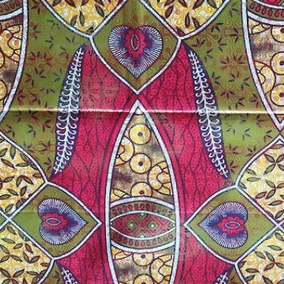 SUMMER-RED-GOLD Osikani Stoff