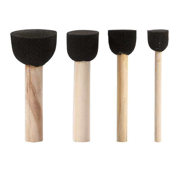 Schablonierpinsel aus Schaumstoff – 4er-Set