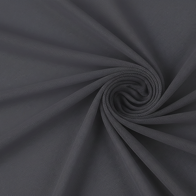Mesh Stoff Stretch "Dunkelgrau" - Meterware