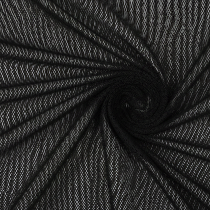 Mesh Stoff Stretch "Schwarz" - Meterware