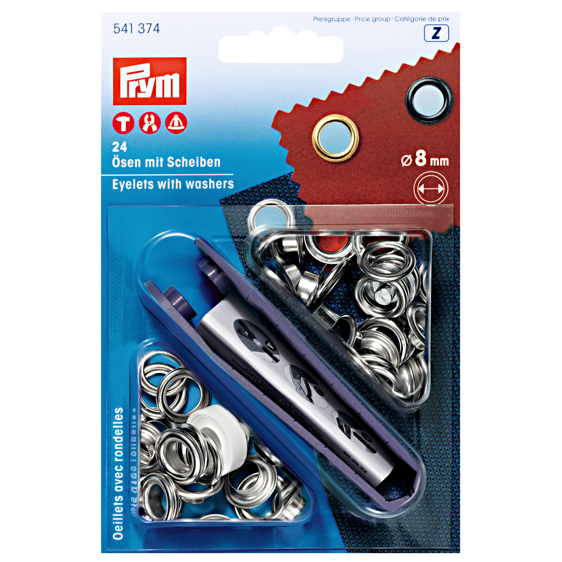 Prym Ösen "Silber" – Ø 8 mm – 24 Stück