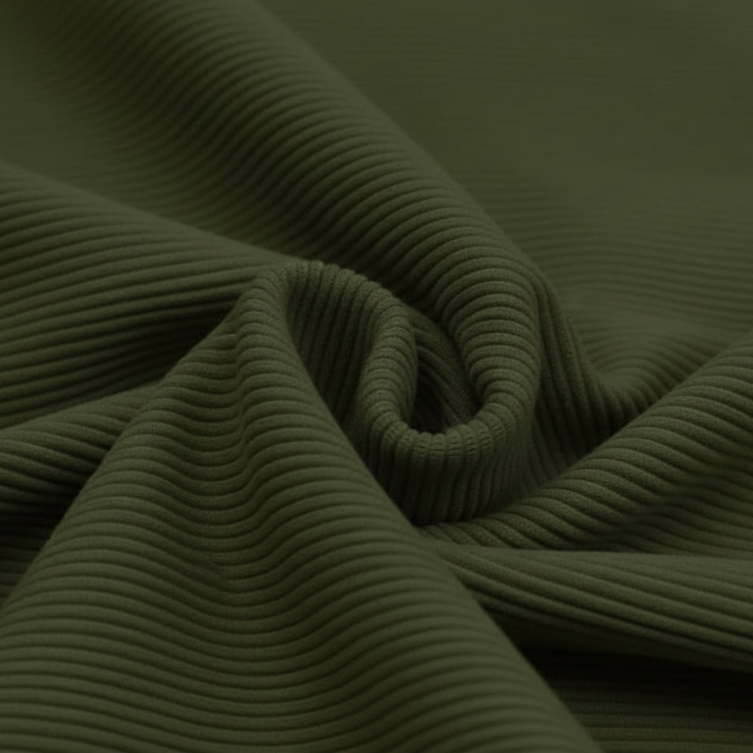 Ottoman Rippjersey Baumwolle "Armeegrün" - Meterware