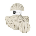 Bobbiny Flechtkordel Premium 5 mm Shiny Cashmere Beige – 50 m schimmernde beige Kordel