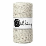 Bobbiny Makramee-Garn 3 mm Shiny Cashmere Beige – 100 m schimmerndes Kaschmirbeige
