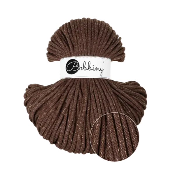 Bobbiny Flechtkordel Premium 5 mm Shiny Chocolate Brown – 50 m in schimmerndem Schokoladenbraun