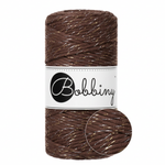 Bobbiny Makramee-Garn 3 mm Shiny Chocolate Brown – 100 m schimmerndes Schokoladenbraun