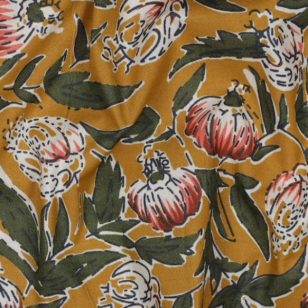 Stoff aus Indien Hand Block Print Ocker