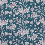 Stoff aus Indien Hand Block Print Petrol
