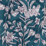 Stoff aus Indien Hand Block Print Petrol