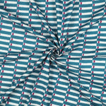 Stoff aus Indien Hand Block Print Petrol