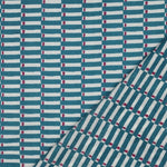 Stoff aus Indien Hand Block Print Petrol