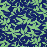 Sweat Baumwolle - Leaves Green Navy