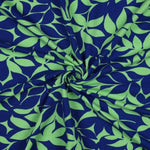 Sweat Baumwolle - Leaves Green Navy