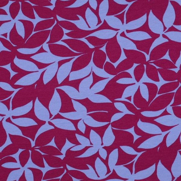 Sweat Baumwolle - Leaves Lilac Purple