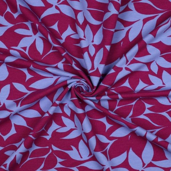 Sweat Baumwolle - Leaves Lilac Purple