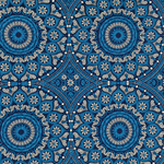 Original Shweshwe Stoff Blue Ornament in Blau und Weiss mit dekorativem Ornamentmuster