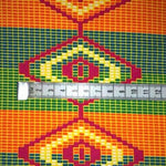 TROPICAL-MOSAIC-Afrikanischer-Kente-Stoff-