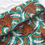 Afrikanischer Wax Print Stoff Baumwolle TURQUOISE CHRISTMAS TREE | Meterware