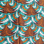 Afrikanischer Wax Print Stoff Baumwolle TURQUOISE CHRISTMAS TREE | Meterware