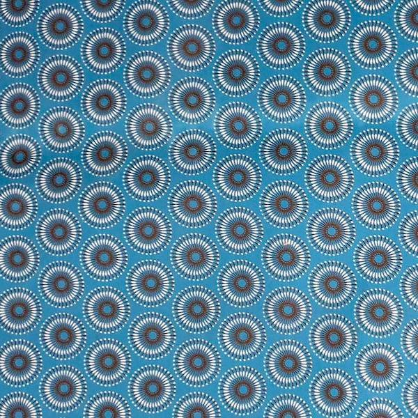 TURQUOISE DANDELION Afrikanischer-Shweshwe-Stoff