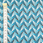 TURQUOISE-FAN-PATTERN-Afrikanischer-Shweshwe-Stoff