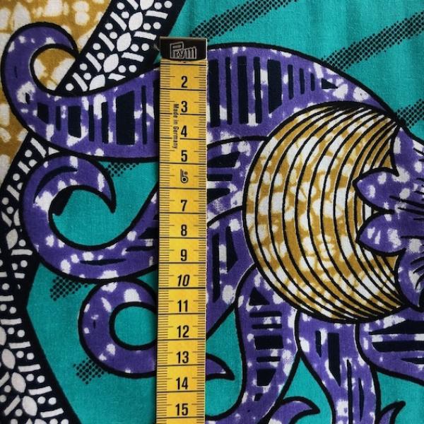 Afrikanischer Wax Print Stoff Baumwolle TURQUOISE JUNGLE FLOWER | Meterware