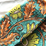 TURQUOISE LIME FLOWER Osikani Stoff