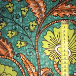 TURQUOISE LIME FLOWER Osikani Stoff