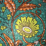 TURQUOISE LIME FLOWER Osikani Stoff