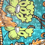 TURQUOISE LIME FLOWER Osikani Stoff