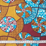 TURQUOISE SUMMER FAN Waxprint Stoff