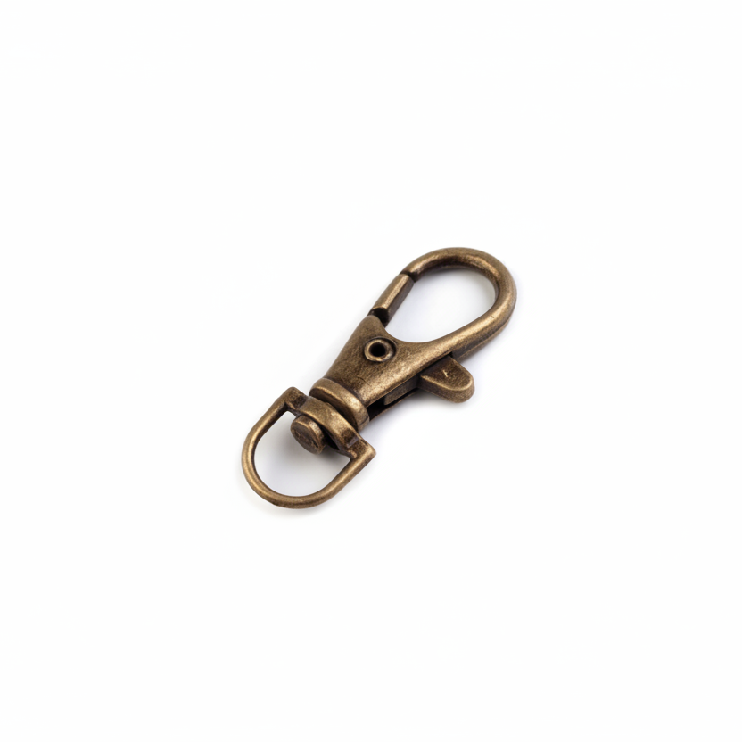 Taschenkarabiner für Kordel Altmessing - 10 mm
