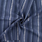 Viskose Blau mit Ethno Streifen