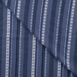 Viskose Blau mit Ethno Streifen