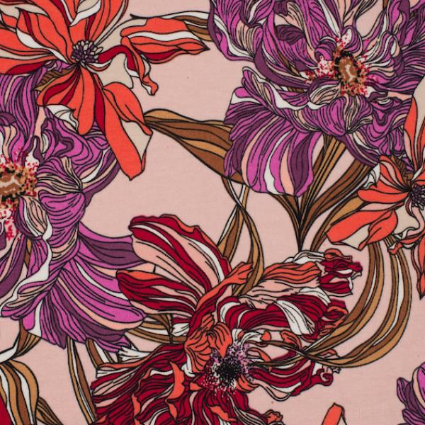 Viskosejersey Flowers