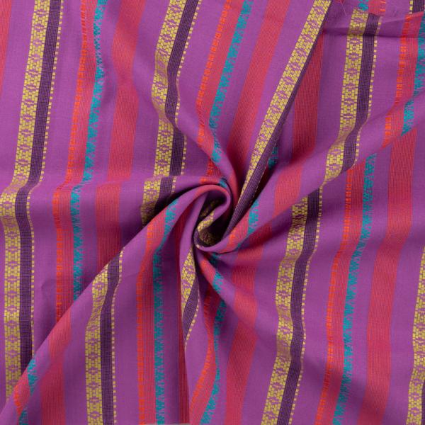 Viskose Lila mit Ethno Streifen
