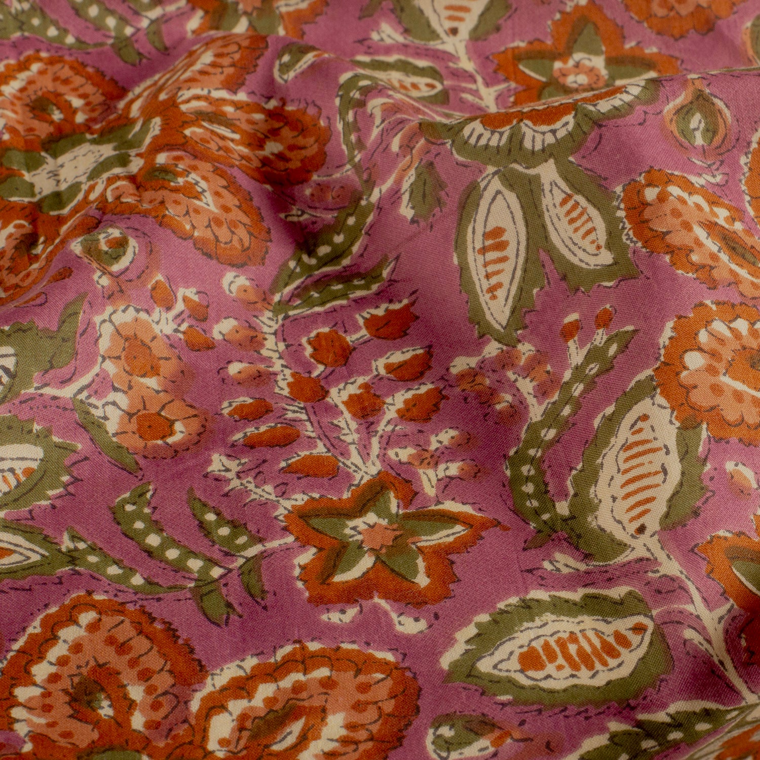Stoff aus Indien "Oriental Flowers" - Baumwolle Voile Meterware