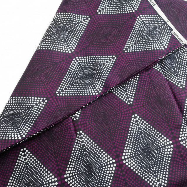 Afrikanischer Wax Print Stoff "Lilac" - Baumwolle Meterware