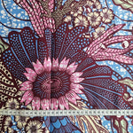 Wax Print „Floral Rosa Blau“ – afrikanischer Baumwollstoff