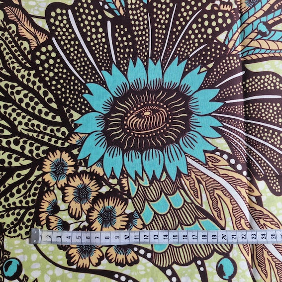 Wax Print „Granatapfel Mint“ – afrikanischer Baumwollstoff
