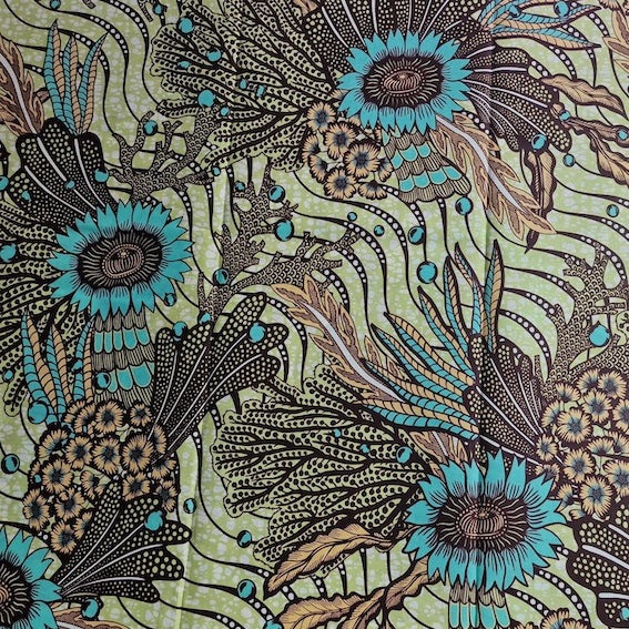 Wax Print „Granatapfel Mint“ – afrikanischer Baumwollstoff