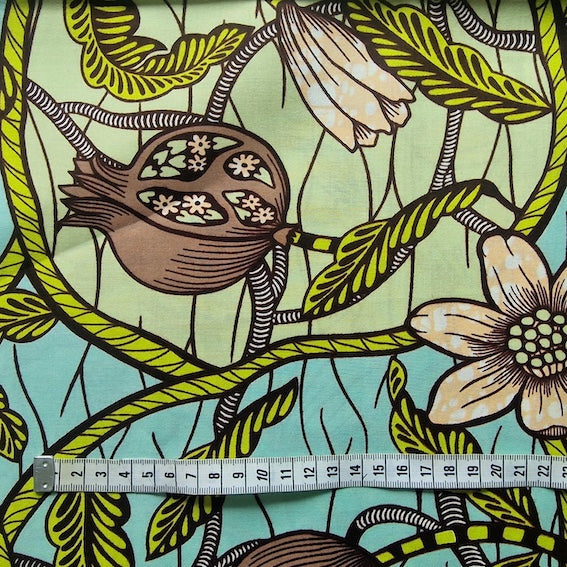 Wax Print „Granatapfel Mint“ – afrikanischer Baumwollstoff