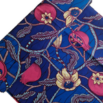 Wax Print „Granatapfel Pink Blau“ – afrikanischer Baumwollstoff