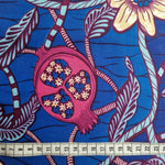 Wax Print „Granatapfel Pink Blau“ – afrikanischer Baumwollstoff