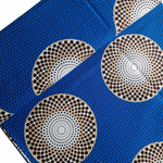 Wax Print „Kreise Blau Weiss“ – afrikanischer Baumwollstoff